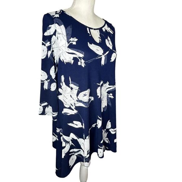 Clara Sun Woo Asymmetrical Tunic Stretch Top Colorful Print Size S - Picture 2 of 6